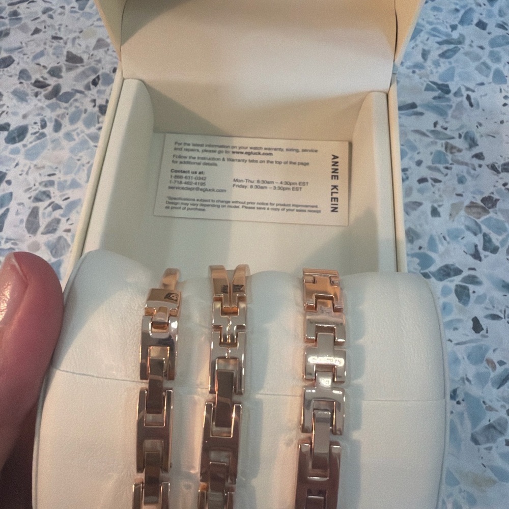 Anne Klein Women's Rose Gold Crystal Watch and Bracelet Set - Picture 3 of 4